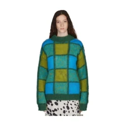 Marni Geometric Jacquard Sweater Green - Elegant Dame Overdeler