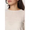 No Man's Land Rundhalset Strikkegenser i Beige - Elegant og Komfortabel Damegenser