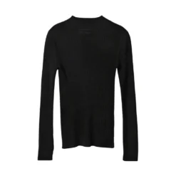 FWSS Waterfalls Rib Genser i Svart - Elegant strikket genser for damer