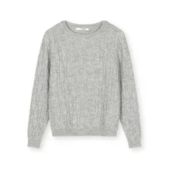 Sibin/Linnebjerg Grå Strikkegenser for Damer - Elegant og Komfortabel Overdel