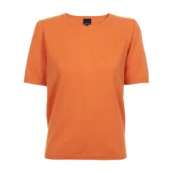 Ane Mone Genser Med Kort Erm i Orange - Strikket Damegenser