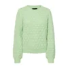 Pieces Rundhalset strikkejakke i grønn - Elegant og behagelig damegenser