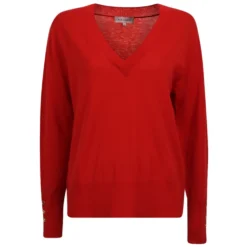 Six Ames Ambre Genser Red - Elegant strikkejakke for damer