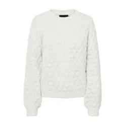 Pieces Round-neck Knitwear White