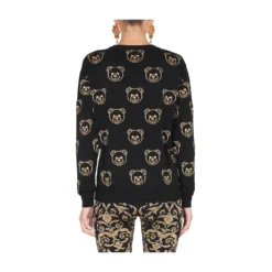 Moschino Svart Rundhalset Genser - Elegant Strikkejakke for Damer -Dame-strikkegensere Salg unnamed file 566