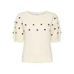 Karen by Simonsen Rundhalset Strikkegenser i Beige - Elegant og Komfortabel Damegenser -Dame-strikkegensere Salg unnamed file 6