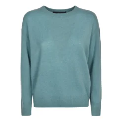 360Cashmere Sweater Blue - Elegant Dameoverdel i Mykt Kasjermerino -Dame-strikkegensere Salg unnamed file 614