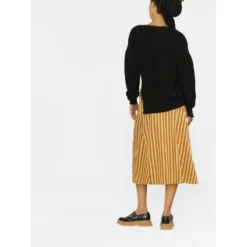 Marni V-hals Strikkegenser i Svart - Elegant og Tidløs Strikkejakke for Kvinner