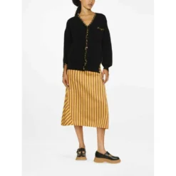 Marni V-hals Strikkegenser i Svart - Elegant og Tidløs Strikkejakke for Kvinner -Dame-strikkegensere Salg unnamed file 678