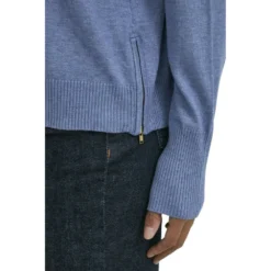 PULZ Jeans Sara Boatneck Pullover Blå - Elegant strikkejakke for damer -Dame-strikkegensere Salg unnamed file 691