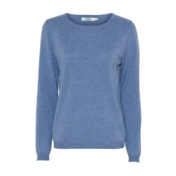 Lys Blå Melert Soulmate Lama Ullgenser - Strikket Damegenser i Lys Blå