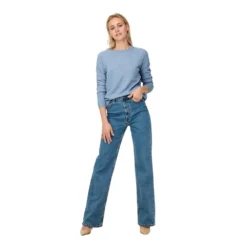 ONLY Dame Strikkejakke i Blå - Myk og Stilfull Overdel