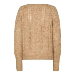 MOS MOSH V-hals Strikkegenser i Beige - Elegant og behagelig damegenser