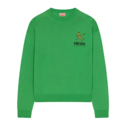 Kenzo Tiger Tail Grønn Strikkegenser - KEN-FC62PU3413LA 57