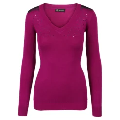 Lilla SII Genser Purple - Elegant strikket genser for damer