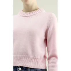 Alexander McQueen Rund hals Cashmere Genser i Rosa | Premium kvalitet -Dame-strikkegensere Salg unnamed file 798