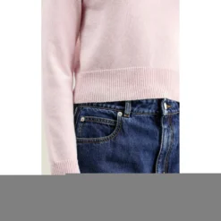 Alexander McQueen Rund hals Cashmere Genser i Rosa | Premium kvalitet -Dame-strikkegensere Salg unnamed file 799