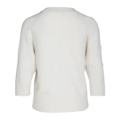Riccovero Bubble SS Sweater White - Elegant strikkejakke for damer