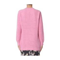 MSGM Crew Neck Sweater Pink - Strikkegenser for Dame