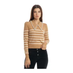 Liu Jo Rundhalset Strikkegenser i Beige - Elegant og Komfortabel -Dame-strikkegensere Salg unnamed file 811