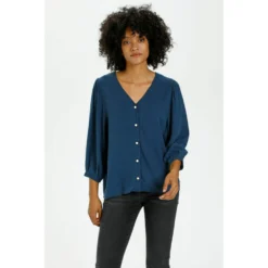 Cream Blouse Blue - Elegant Strikkejakke for Damer -Dame-strikkegensere Salg unnamed file 820