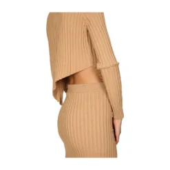 Stella McCartney Choker Sweater Beige - Elegant Dame Overdeler i Strikk -Dame-strikkegensere Salg unnamed file 838