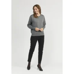 Signature Gråmelert Genser - Jensen Rund Hals, Grå Melert Genser for Dame -Dame-strikkegensere Salg unnamed file 843