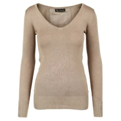 SII Tan Genser Brown - Elegant strikket genser for damer