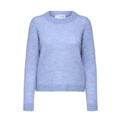 Selected Femme Sia Strikket Genser i Lilla - Elegant O-Neck Design