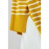 Closed Stripet Crew Neck Genser i Solsikke Gul | Dame Strikkejakker & Gensere