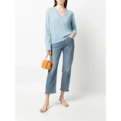 360Cashmere Sweater Blue - Elegant Dameoverdel i Mykt Kasjull -Dame-strikkegensere Salg unnamed file 892