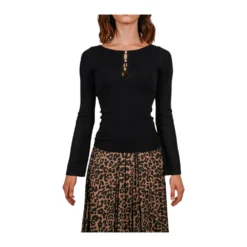 Liu Jo Rundhalset Strikkegenser i Svart - Elegant og Komfortabel -Dame-strikkegensere Salg unnamed file 9