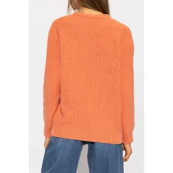 Chloé Orange Sweater - Elegant Strikkejakke for Damer