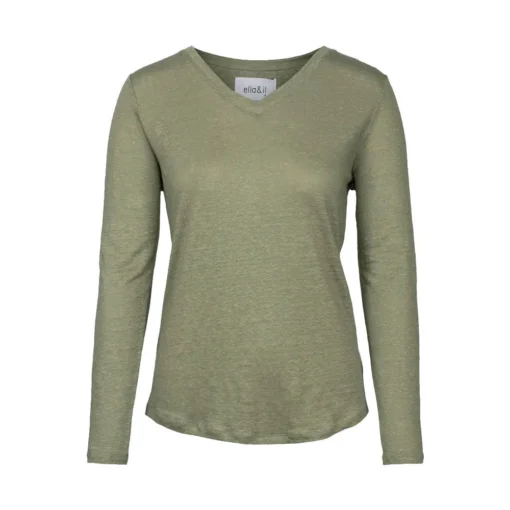 Ella&il Berit Longsleeve Green - Elegant strikkejakke for damer -Dame-strikkegensere Salg unnamed file 901