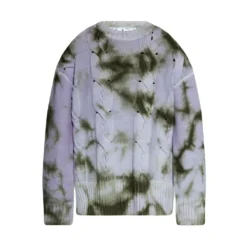 Off White Wool Sweater Purple - Dame/Overdeler/Strikkejakker & -gensere