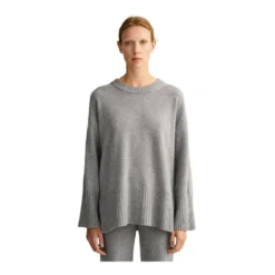Gant C-Neck Sweater Grå - Elegant strikkejakke for damer