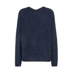 MOS MOSH Thora Genser i Blå - Strikkejakke for Damer